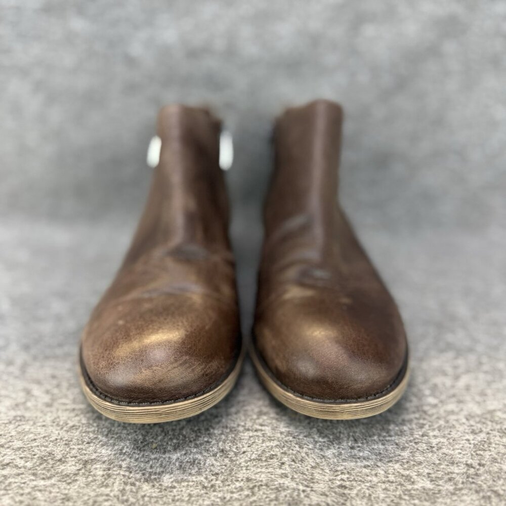 ✅Franco Sarto Boot Women's 9.5Keegan Brown Leather Double Side Zip Ankle Booties - Picture 5 of 10